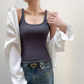 Ribbed Camisole Tops For Women Summer White Sexy Knitted Basic Tanks