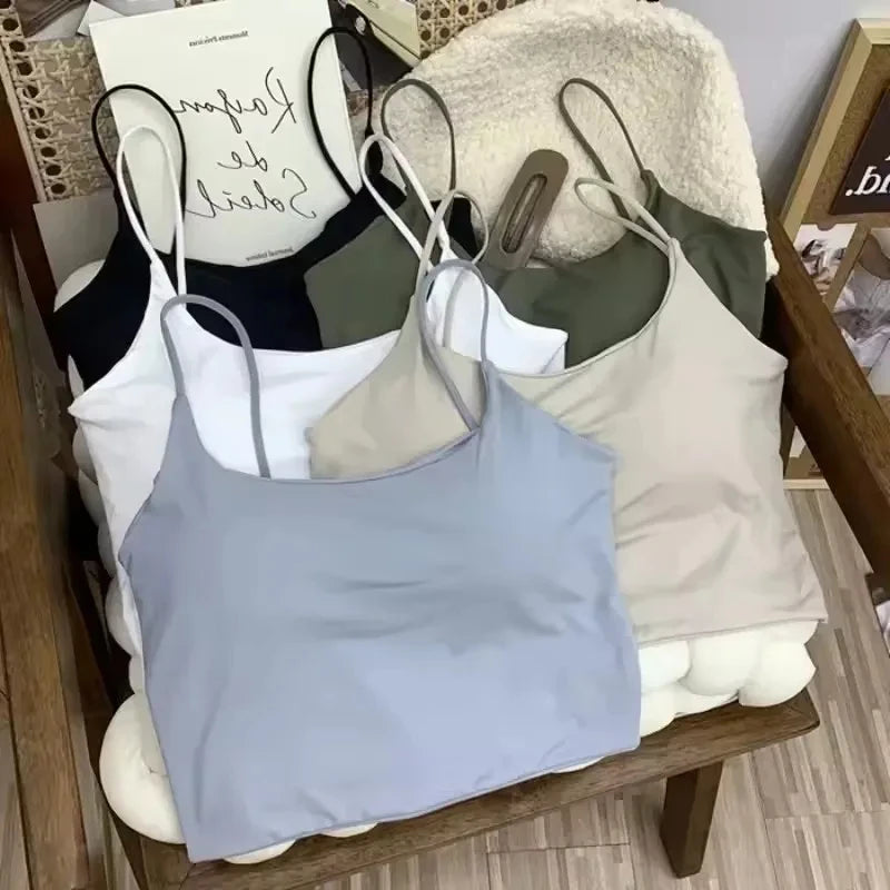 Summer Bra Top Sexy Women Ice Silk Crop Top Seamless Tube Tops