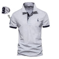 AIOPESON Embroidery 35% Cotton Polo Shirts for Men Casual Solid Color