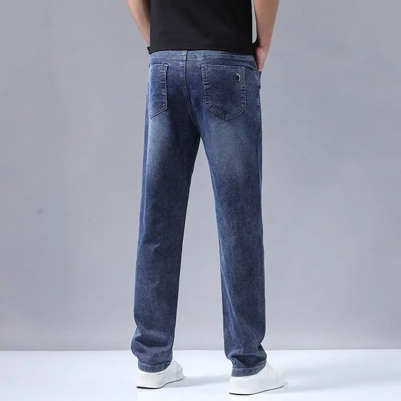 New Autumn Winter Mens Business Casual Jeans Straight Leg Fashion