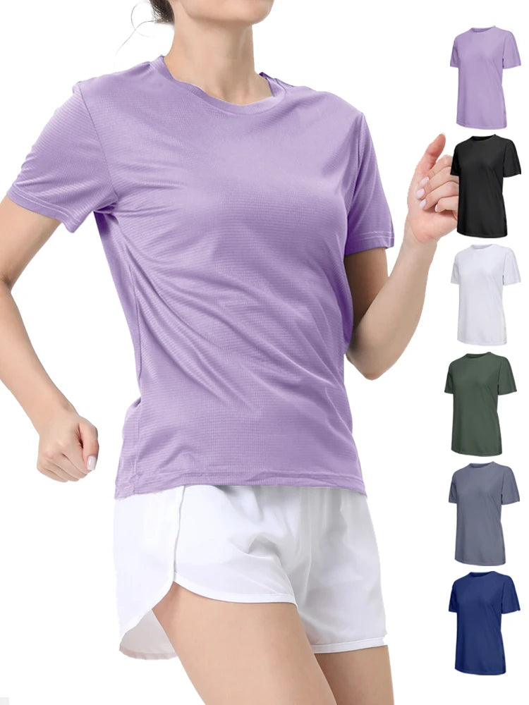 Women's Solid Color Ultralight Quick Dry Sport T-Shirt,Breathable