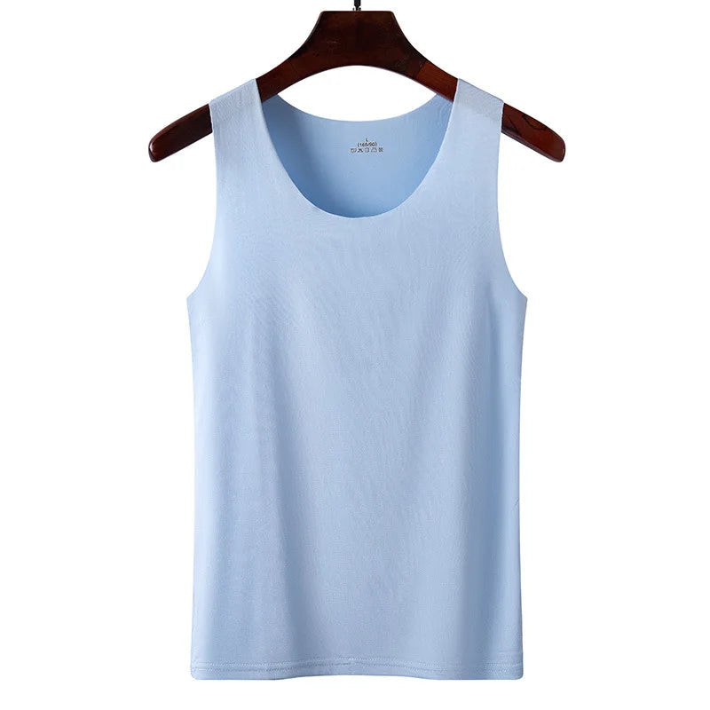 1pcs Ice Silk Tank Tops Seamless Mens Vest Sleeveless Sport Bodysuit