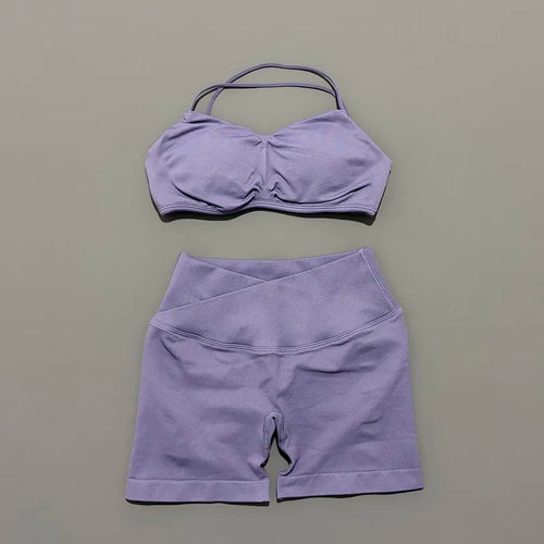 2 Piece Vision Gym Set Women Yoga Crop Top High Waist Scrunch Seamless