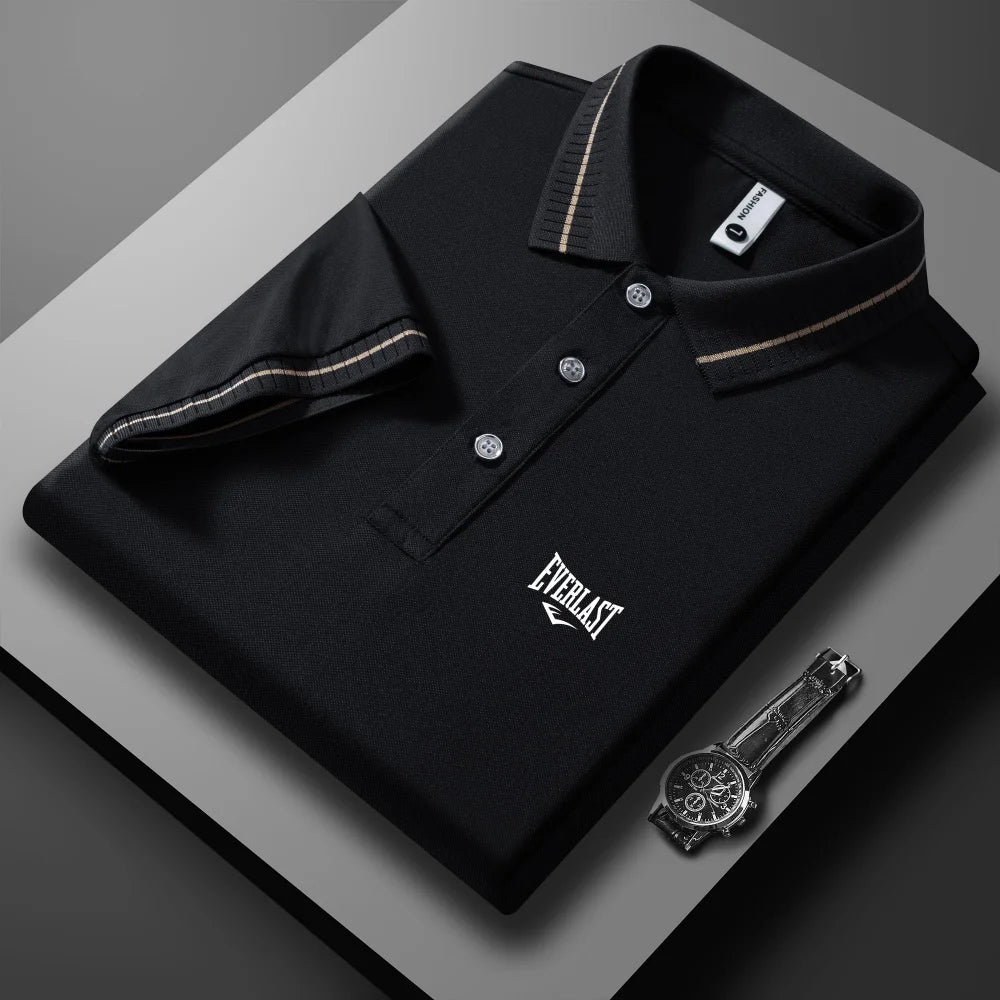 Luxury Brand Letter Embossed Short Sleeve Polo Shirt Men Summer