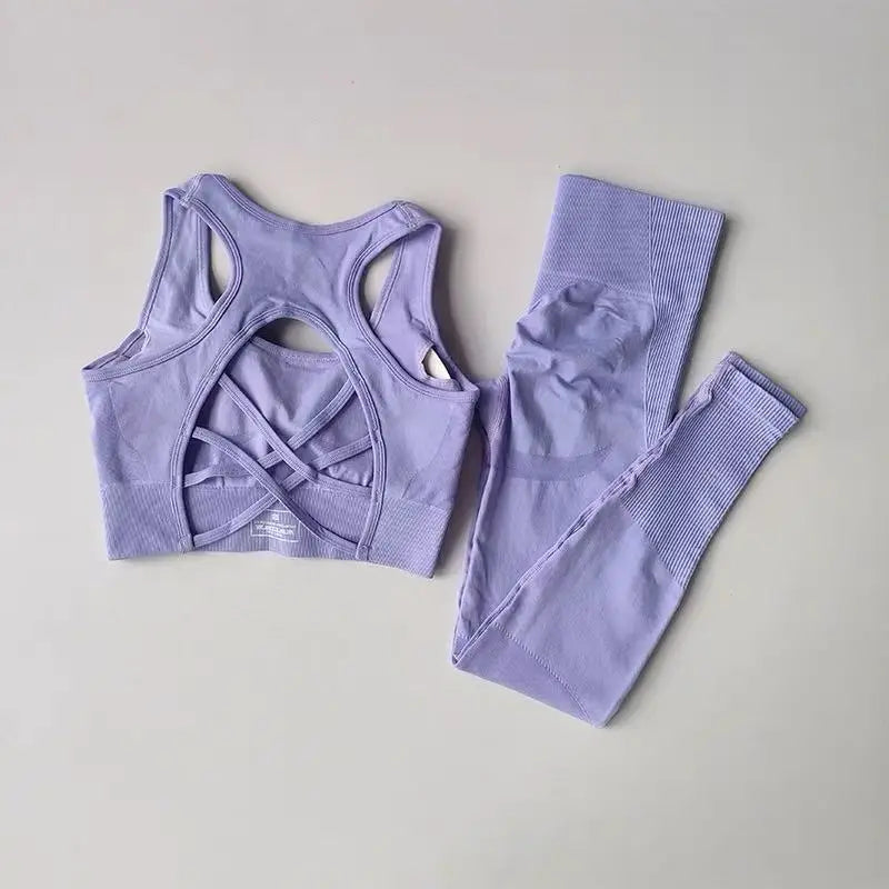 2PCS Sports Bra Women's Set Professional Fitness Tank Top Bra