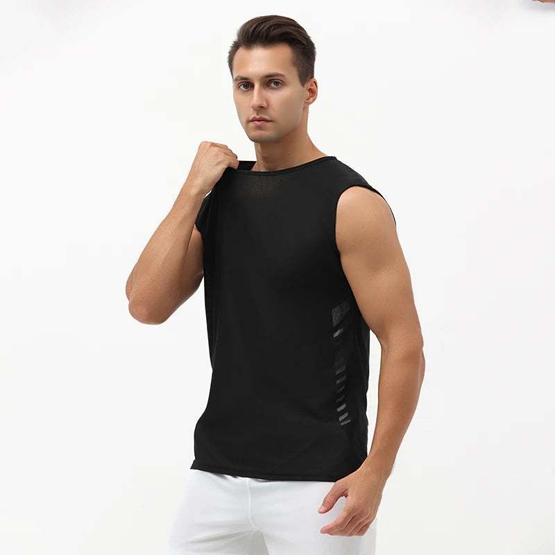 Running Vest Men Loose Sleeveless Shirt Basketball Tank Top Gym