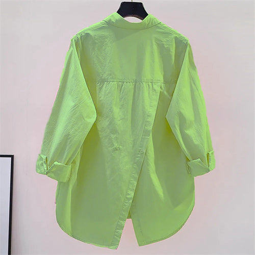 Plus Size Irregular Back Split Casual Elegant All-Match Loose Shirts