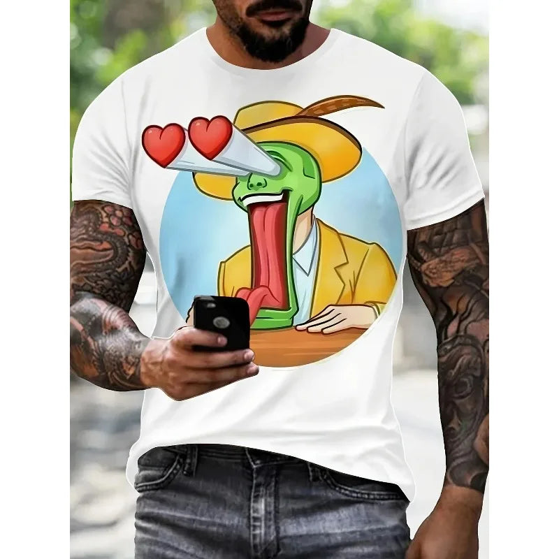 Summer Fun for Men's T-Shirt 3D Graphic Abstract Stylish O-Neck Short