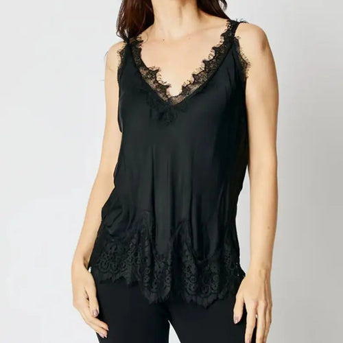 Women Y2k Satin Lace Trim Patchwork Camisole Silk Spaghetti Strap