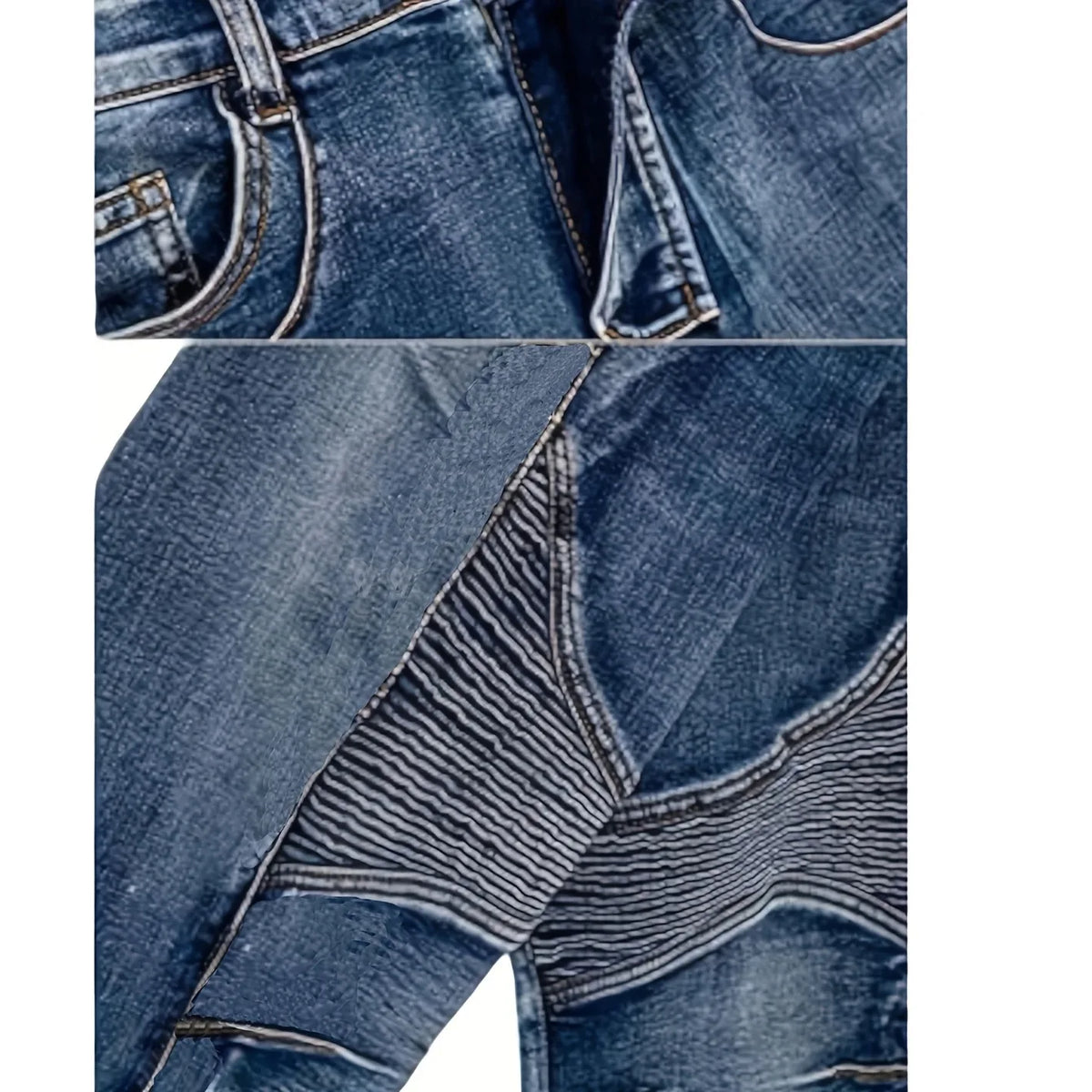 FY10011 Men's Slim-Fit Fashion Stone-Washed Jeans Cargo Jeans Mens