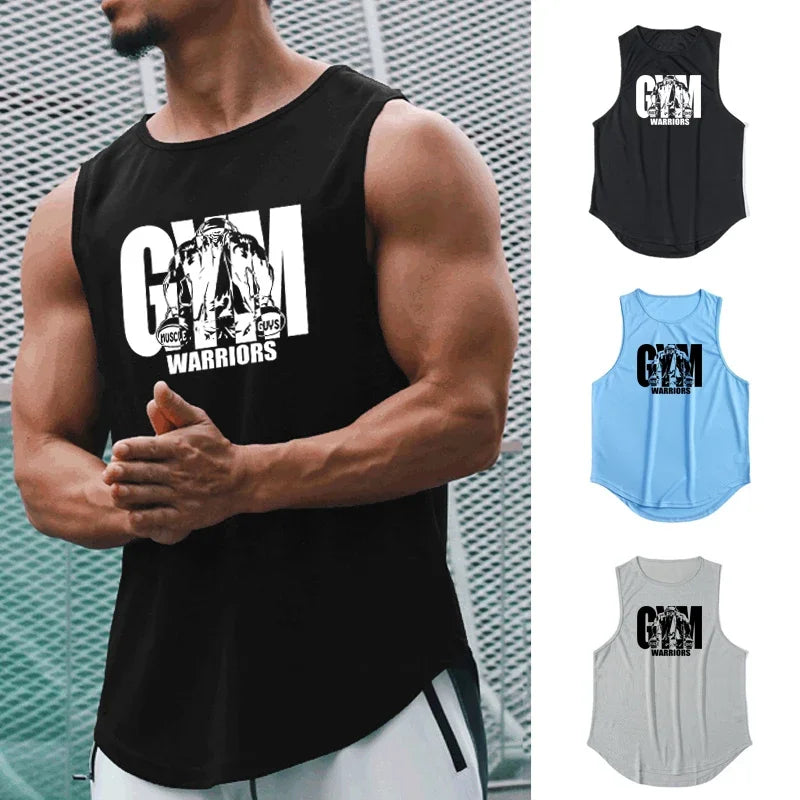 Gym Bodybuilding Sports Sleeveless T-Shirts Mens Fitness Workout