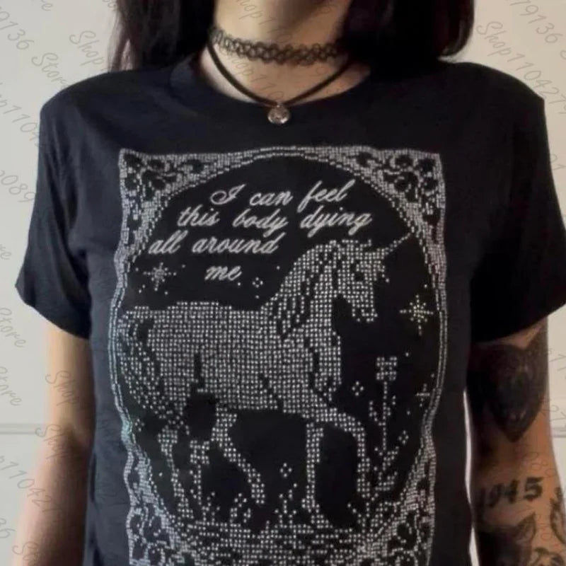 Cute Girls Tees Tops Aesthetic Graphic Tees Tops Y2k Style Women
