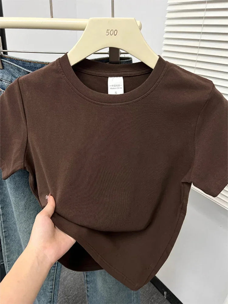2026 Summer New High Quality Casual T Shirt Sexy Short Sleeved Sleeves
