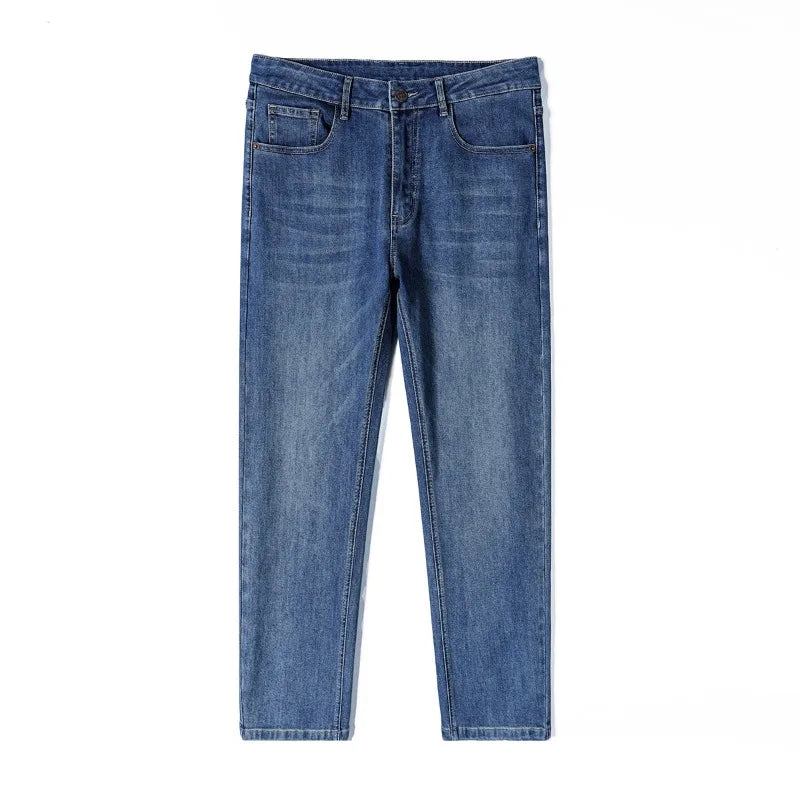 Men's American Vintage Cropped Denim Pants 2026 New Stretch Straight