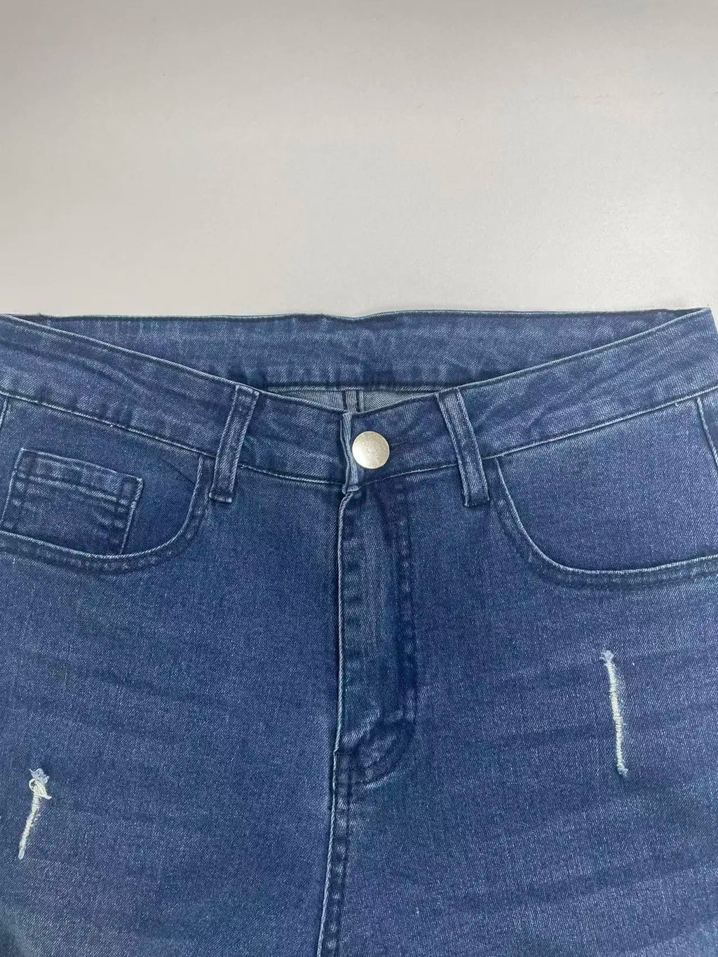 Men's Slim Fit Stretch Denim Jeans with Ripped Detail & Contrast