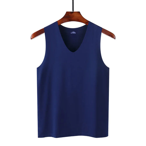Silk Tank Tops Seamless Mens Vest Sleeveless Sport Bodysuit Vest For