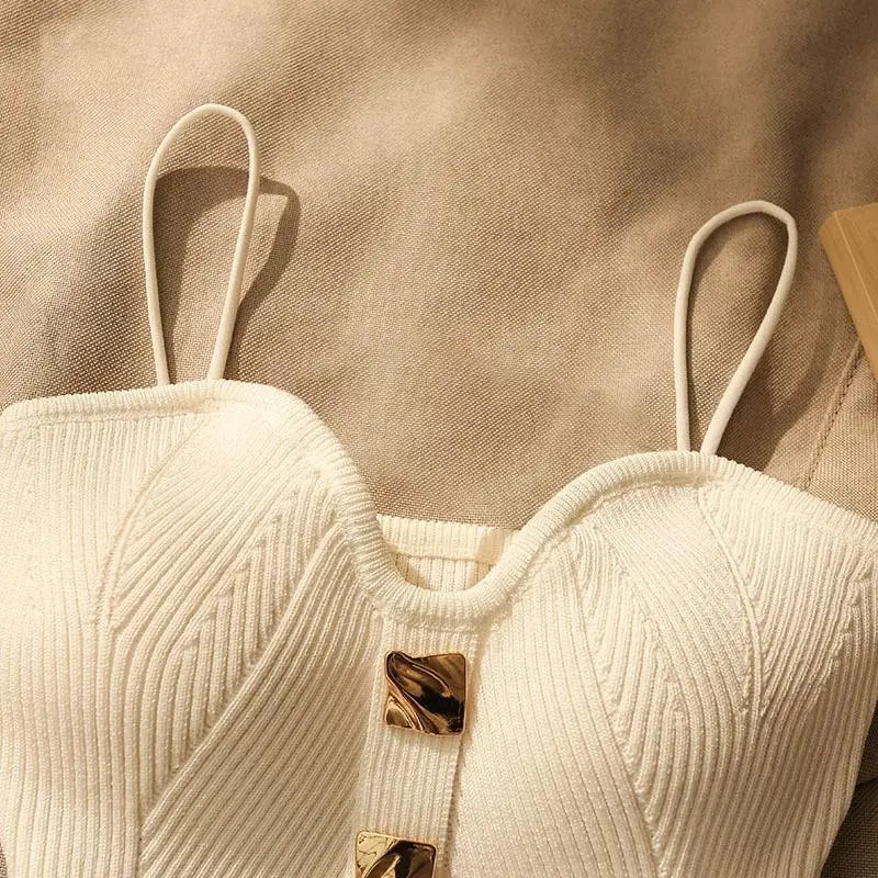 Small Fragrant Knitted Strapless Top Women 2026 Summer New Backless