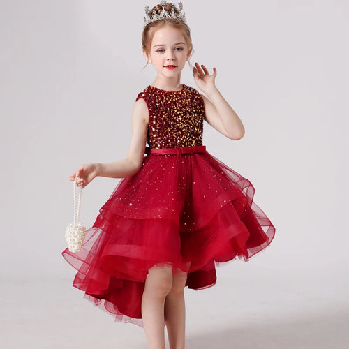 2023 Hot style Summer Sequin Lace Tuxedo Wedding Dress for girls 3-13