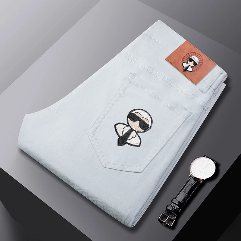 Fashionable Slim Fit Men's Pants Brand, Spring and Summer Jeans,