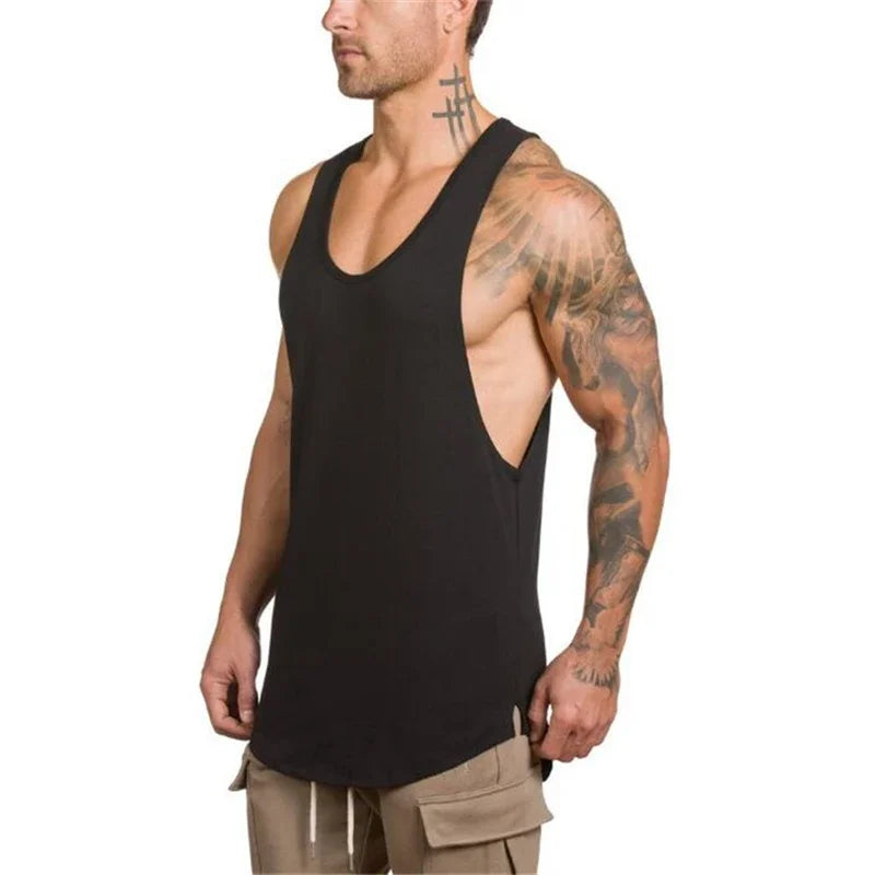 Plain Vests Cotton Breathable Sleeveless T-shirts Gym Fitness