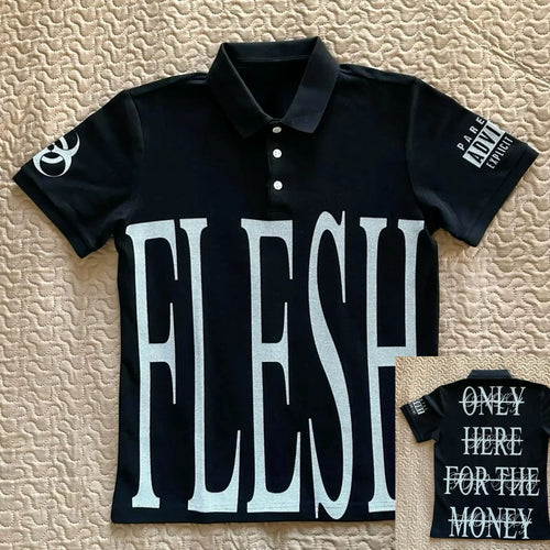 Hip Hop Y2K Polo Shirt Print Rock Goth Oversized T-shirt Button-down