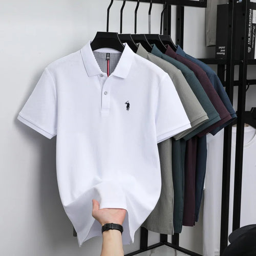 100% pure cotton men's breathable short sleeve T-shirt high-end luxury