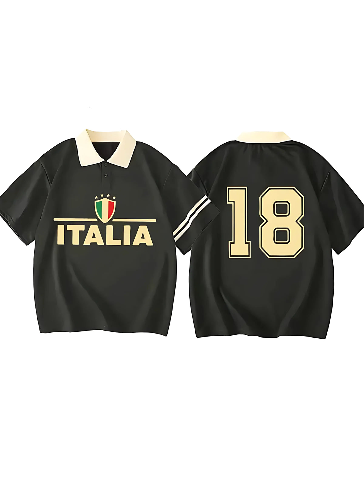 American men's summer striped Italian letter print comfortable and