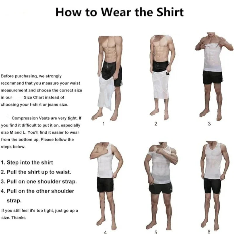 Men Compression Shirts for Men Shapewear Chest Abdomen Control Body