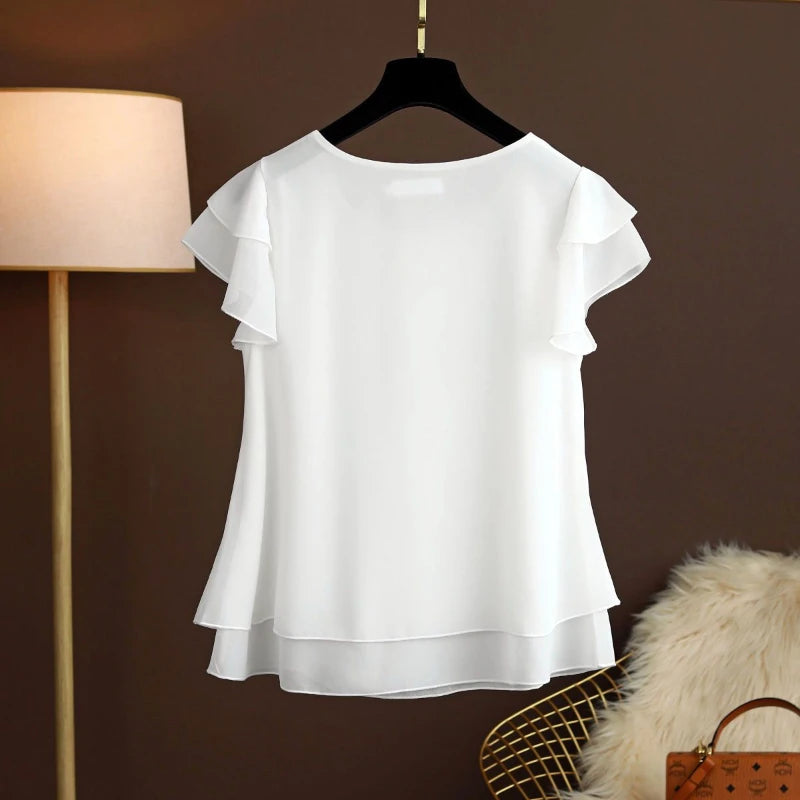 Fashion Brand Summer Oversized Loose and Thin Casual Blouse Top Short