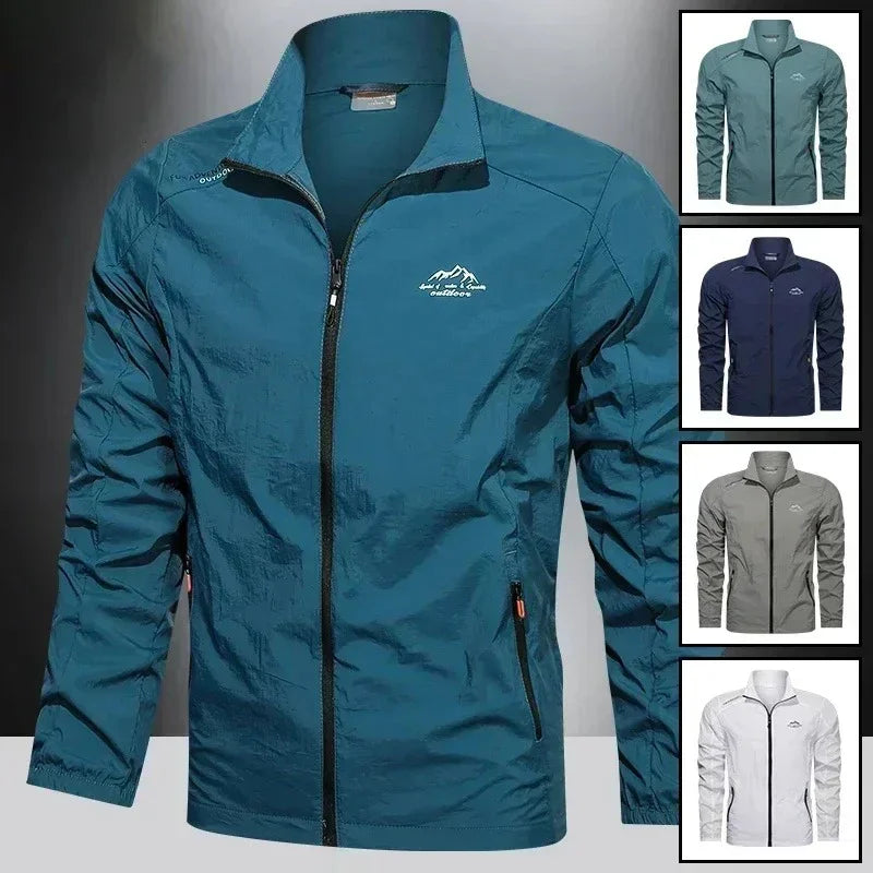 UPF100+ Men Summer Windbreaker Zip Pockets Uv Sun Protection Jackets