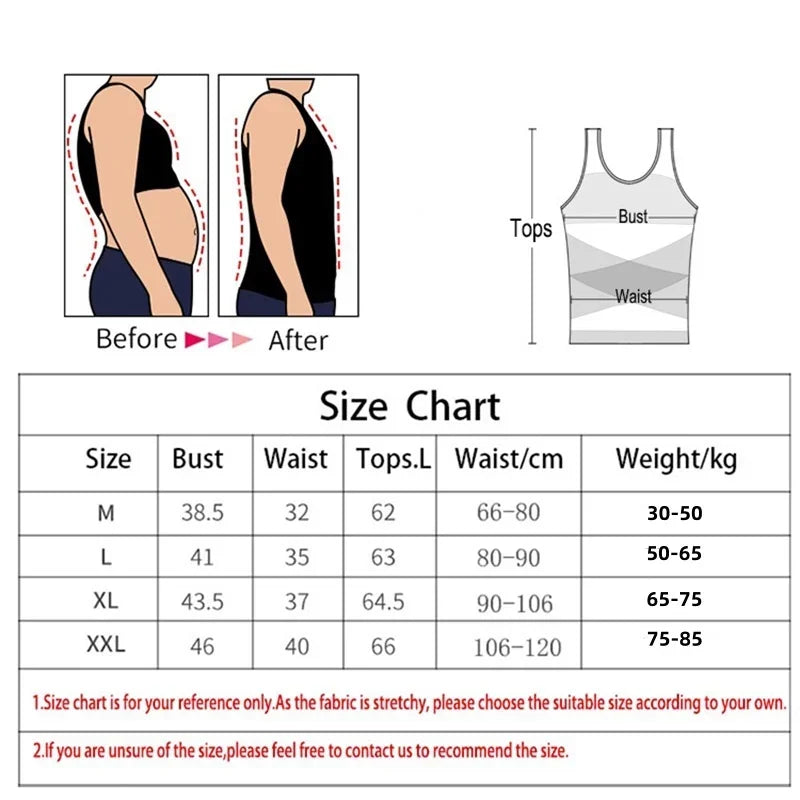 Men Compression Shirts for Men Shapewear Chest Abdomen Control Body