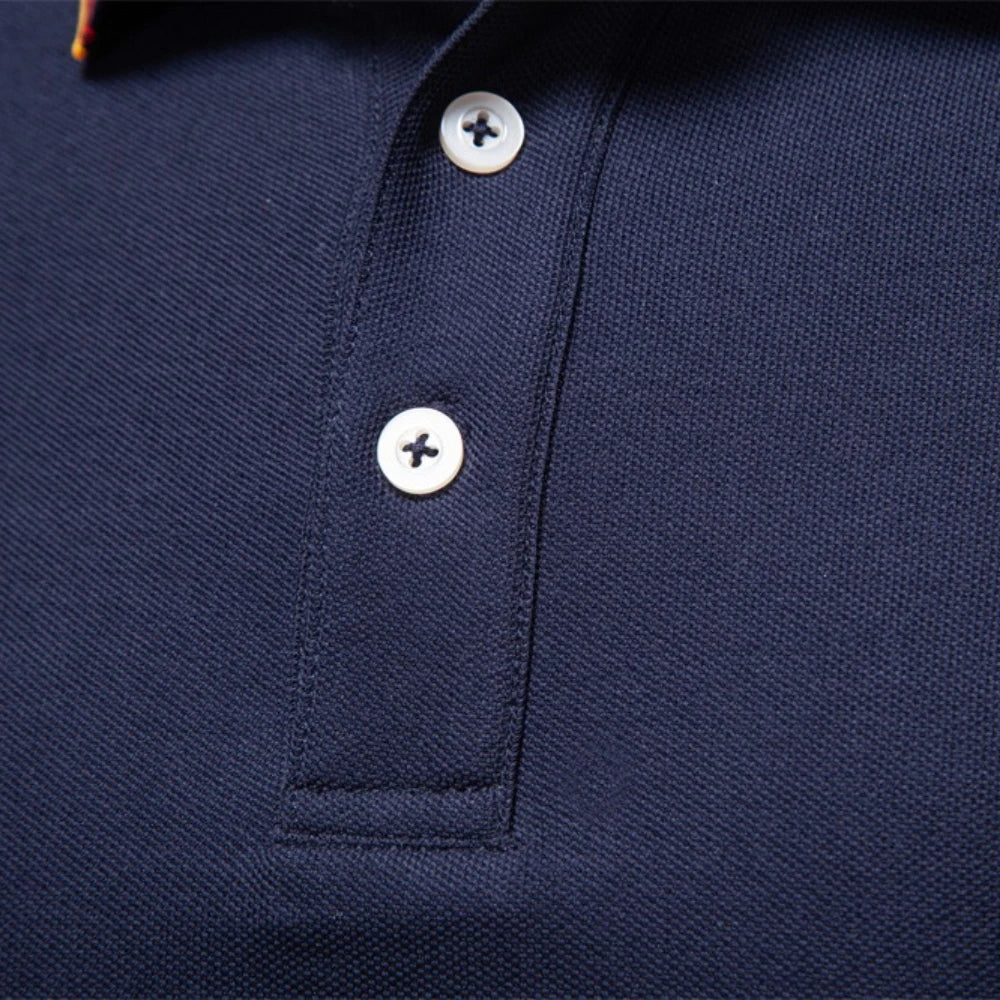 AIOPESON Men's Henley Neck Polo Shirt Cotton Solid Color Long Sleeve