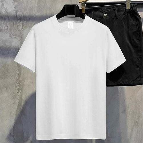 Summer Men T Shirt Cotton Tops Women Solid Color Blank Tshirts O-neck