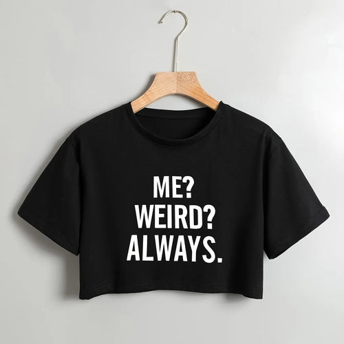 Cotton Blend Short Sleeve ME Letter Print Crop T-Shirt - Soft