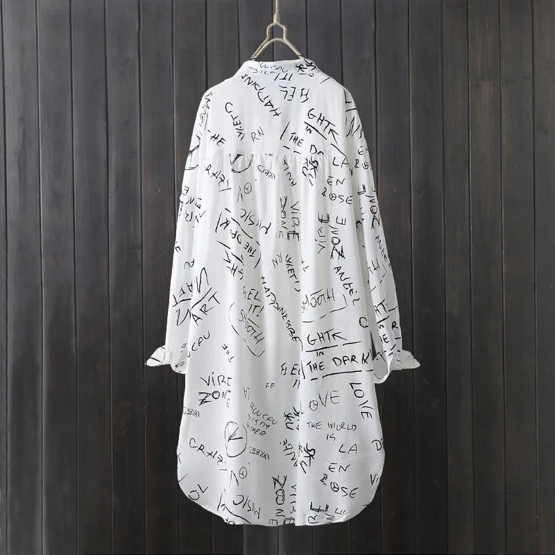 Ladies Summer Sun Shirt Long Sleeve Loose Fit Button Up Blouse
