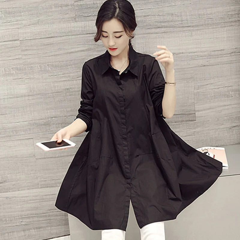 Oversized Shirts and Blouses Korean Fashion Women 2023 Spring Summer