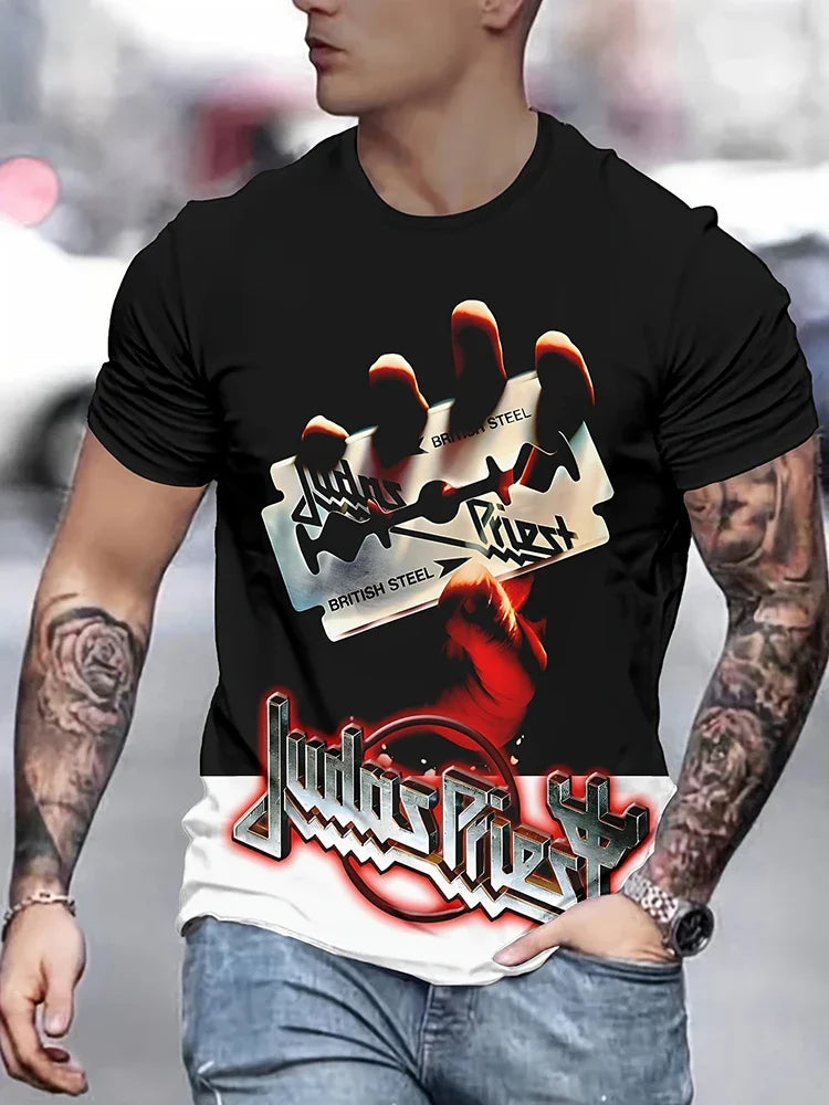 New Retro Style 3D Wolf Print Men's T-shirt Summer Daily Men's Casual