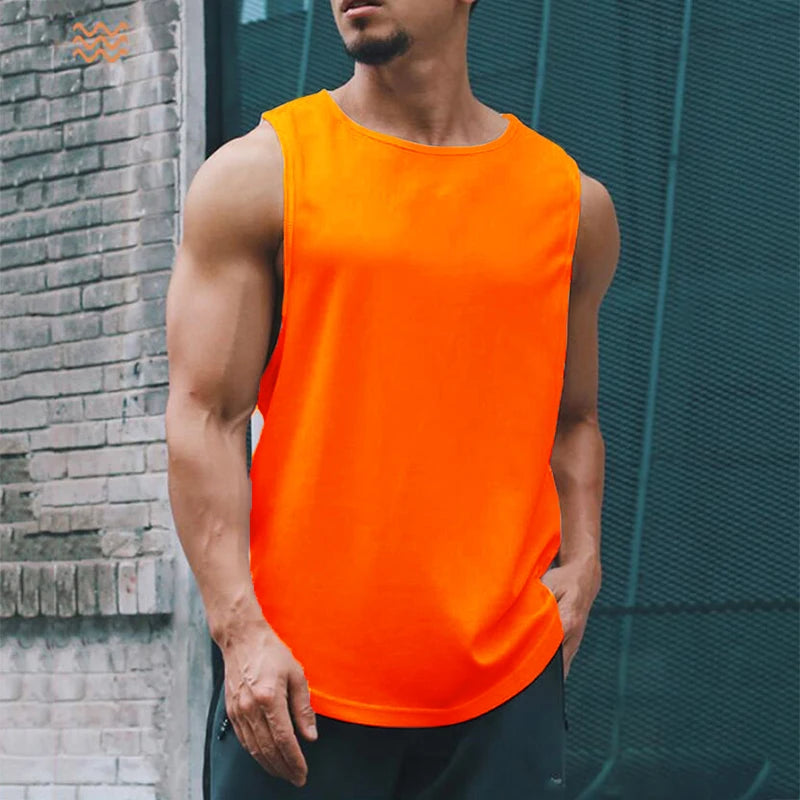 Summer Gym Tank Top Men Mesh Clothing Quick Dry Bodybuilding