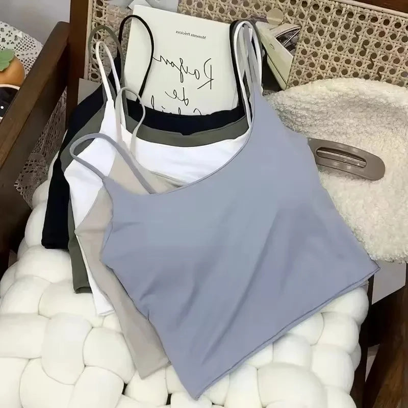 Summer Bra Top Sexy Women Ice Silk Crop Top Seamless Tube Tops