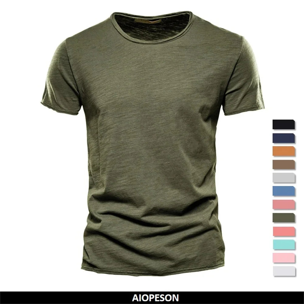 Brand Quality 100% Cotton MEN T-shirt V-neck Fashion Design Slim Fit