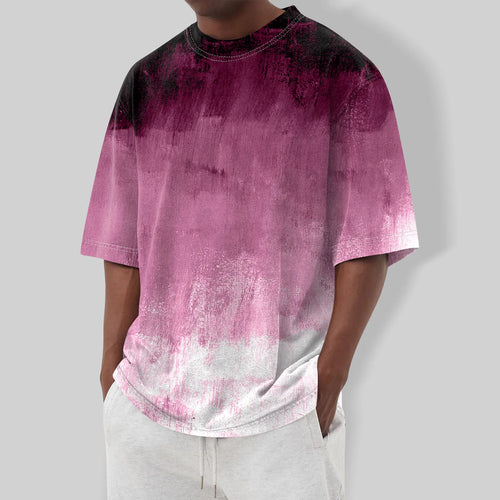 Men'S T-Shirt Summer Cool Short Sleeve 3d Camouflage Gradient Printing