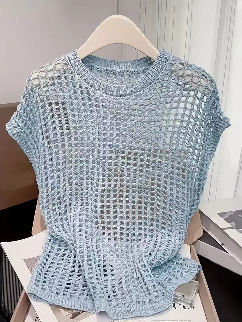 2026 New Women's Summer Knit Openwork Tank Top
