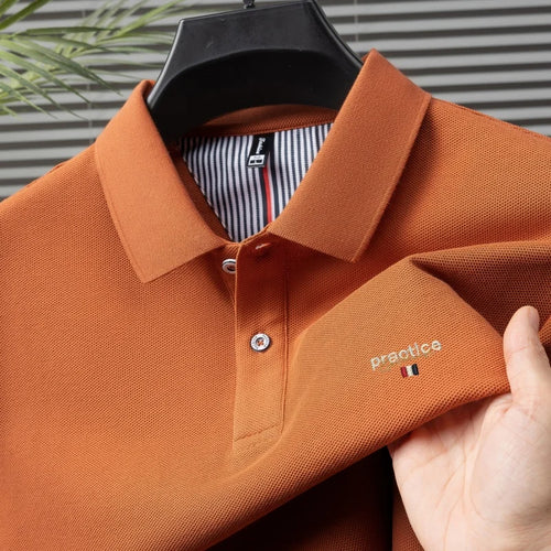 100% Pure Cotton Men's Classic Embroidered Polo Shirt Luxury