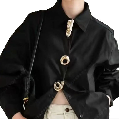 New Autumn 2025 Cotton Long Sleeve Solid Color Blouses Shirts for