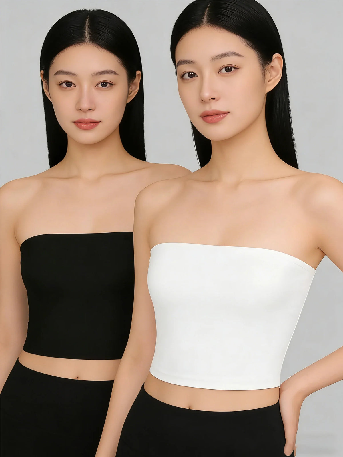 Two Women's Strapless Blouses, Sleeveless Backless Halter-Neck Summer
