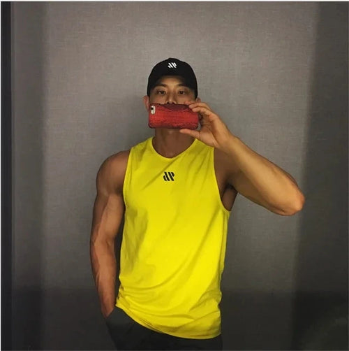 2024 Mens fitness gyms Tank top men Fitness sleeveless shirt Male mesh