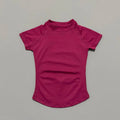 HISTELLO Df Solid Color Sports Short Sleeve Top Women Seamless Yoga