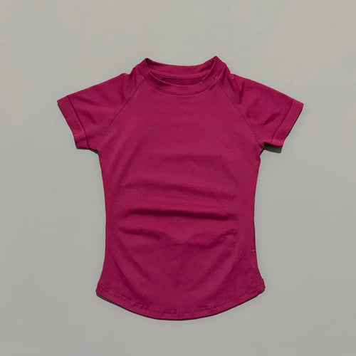 HISTELLO Df Solid Color Sports Short Sleeve Top Women Seamless Yoga