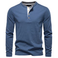 AIOPESON Heavyweight Henley Shirt Men 100% Cotton Thermal Long Sleeve