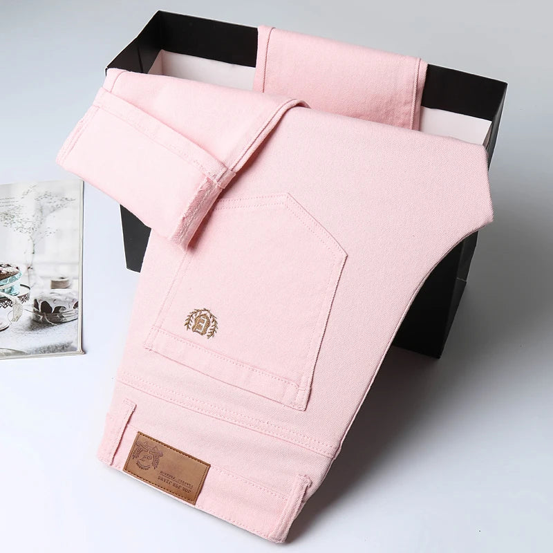 Spring New Men's Casual Jeans Fashion Korean Elastic Cotton Denim